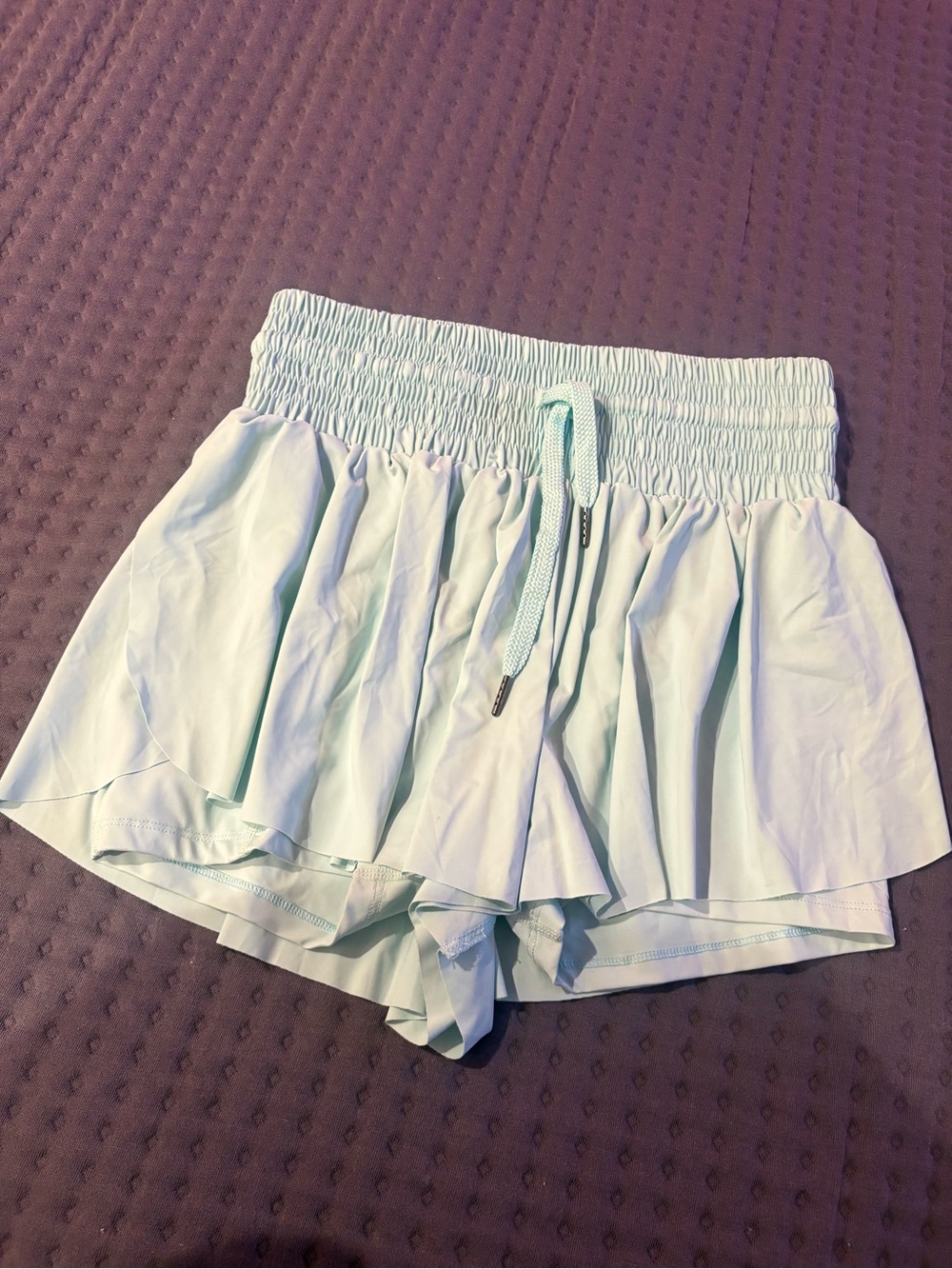 Light Mint Women's Ruffle Skort with Smocked Waist